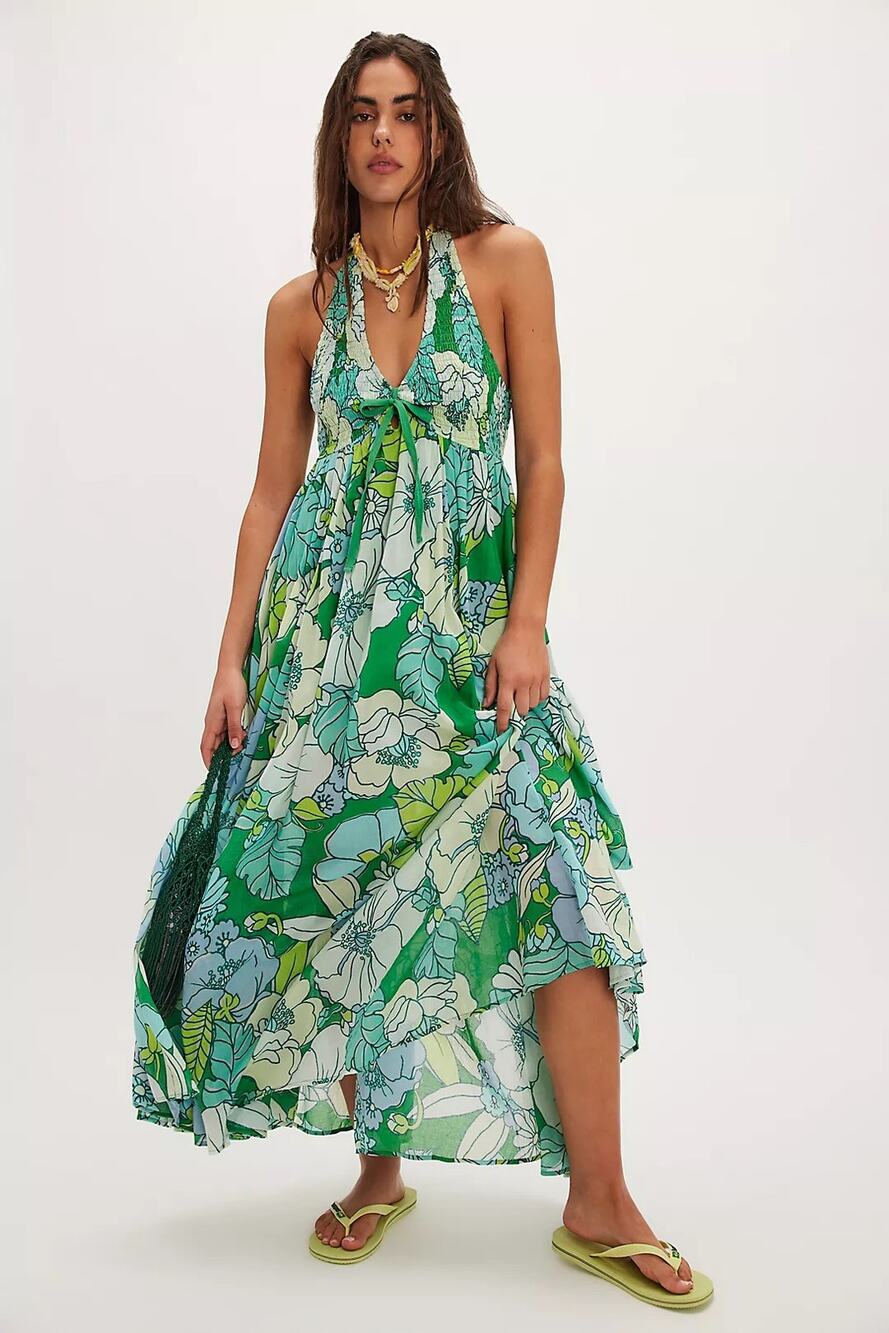 Free People Bayside Florals Maxi Dress Size Large